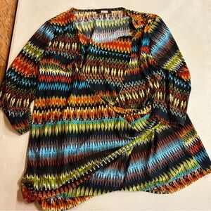 American City Wear Multicolor Patterned Top - Size 2X
